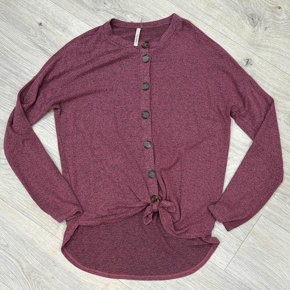 My Story Tops - Purple Button Down Shirt